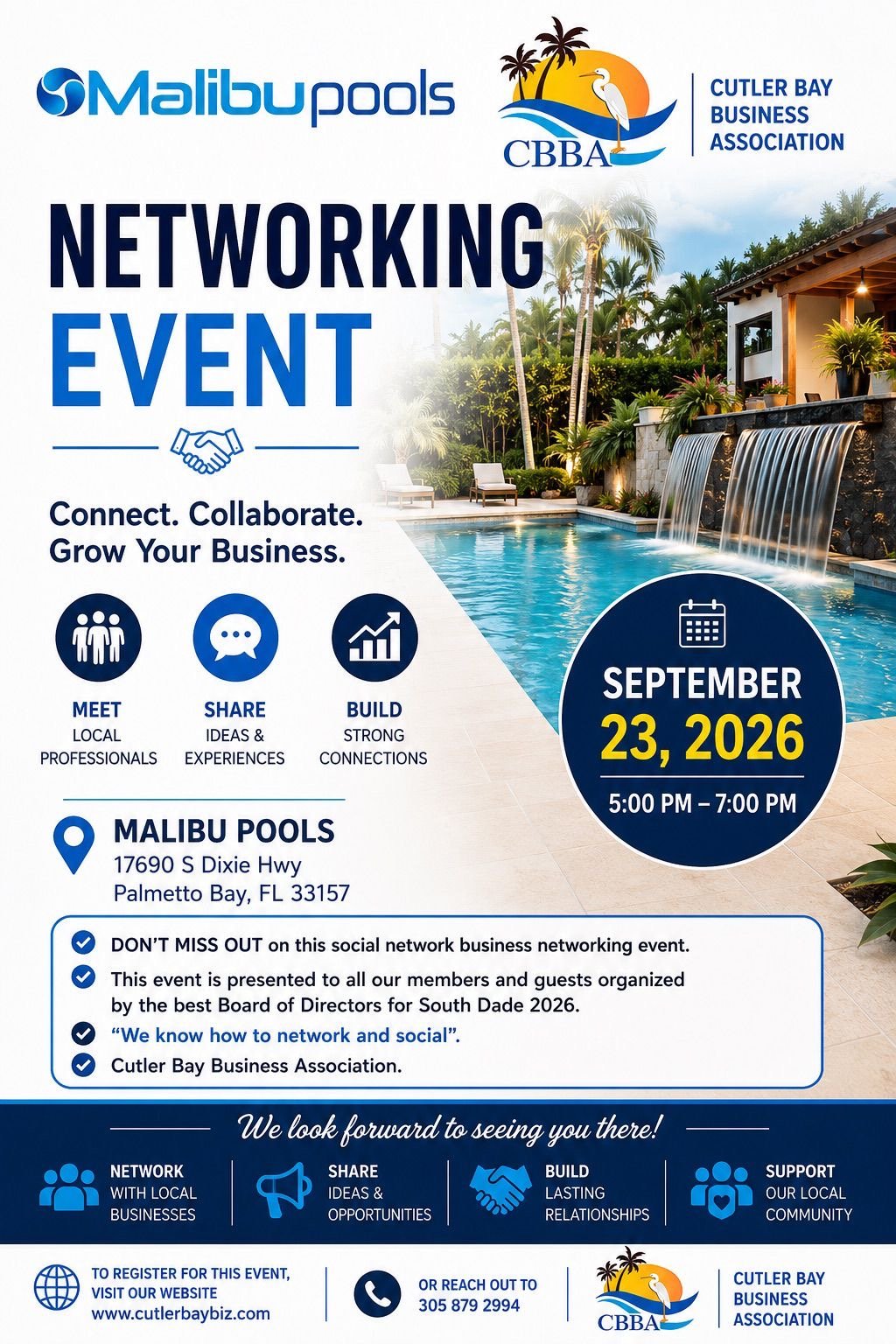 Networking Event at Malibu Pools – September 23, 2026